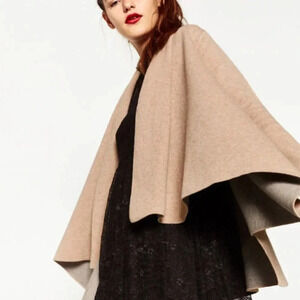 Zara Knit Waterfall  Tan Open Cardigan